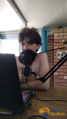 Just call me the nude podcaster. (with my cheap K-mart microphone XD)